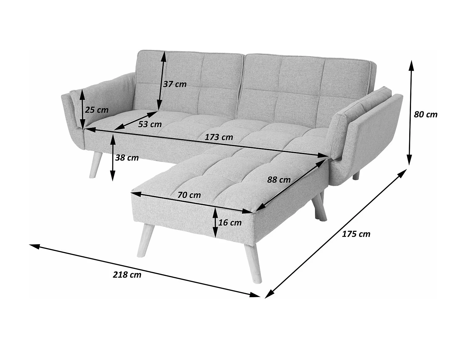 Sofa rozkładana MCW-K18,  aksamitny czarny
