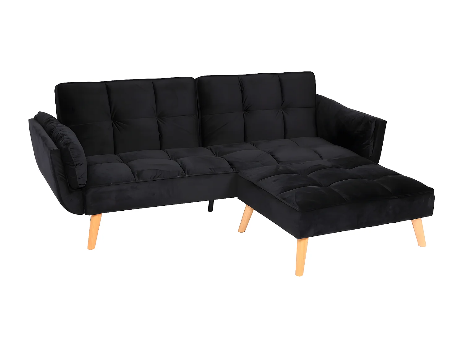 Sofa rozkładana MCW-K18,  aksamitny czarny
