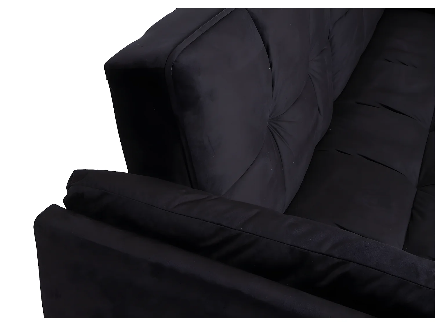 Sofa rozkładana MCW-K18,  aksamitny czarny