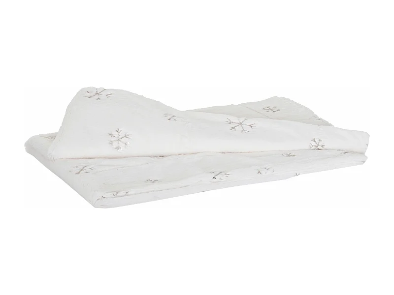 Coperta copriletto decorativo divano Karo T777 poliestere 120x150cm neve