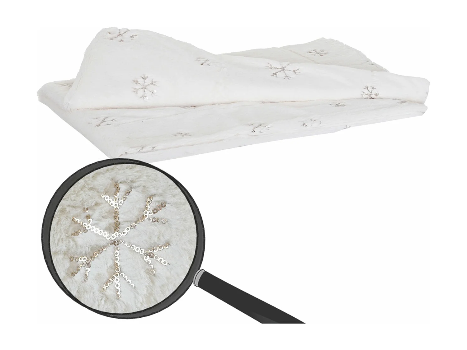 Coperta copriletto decorativo divano Karo T777 poliestere 120x150cm neve