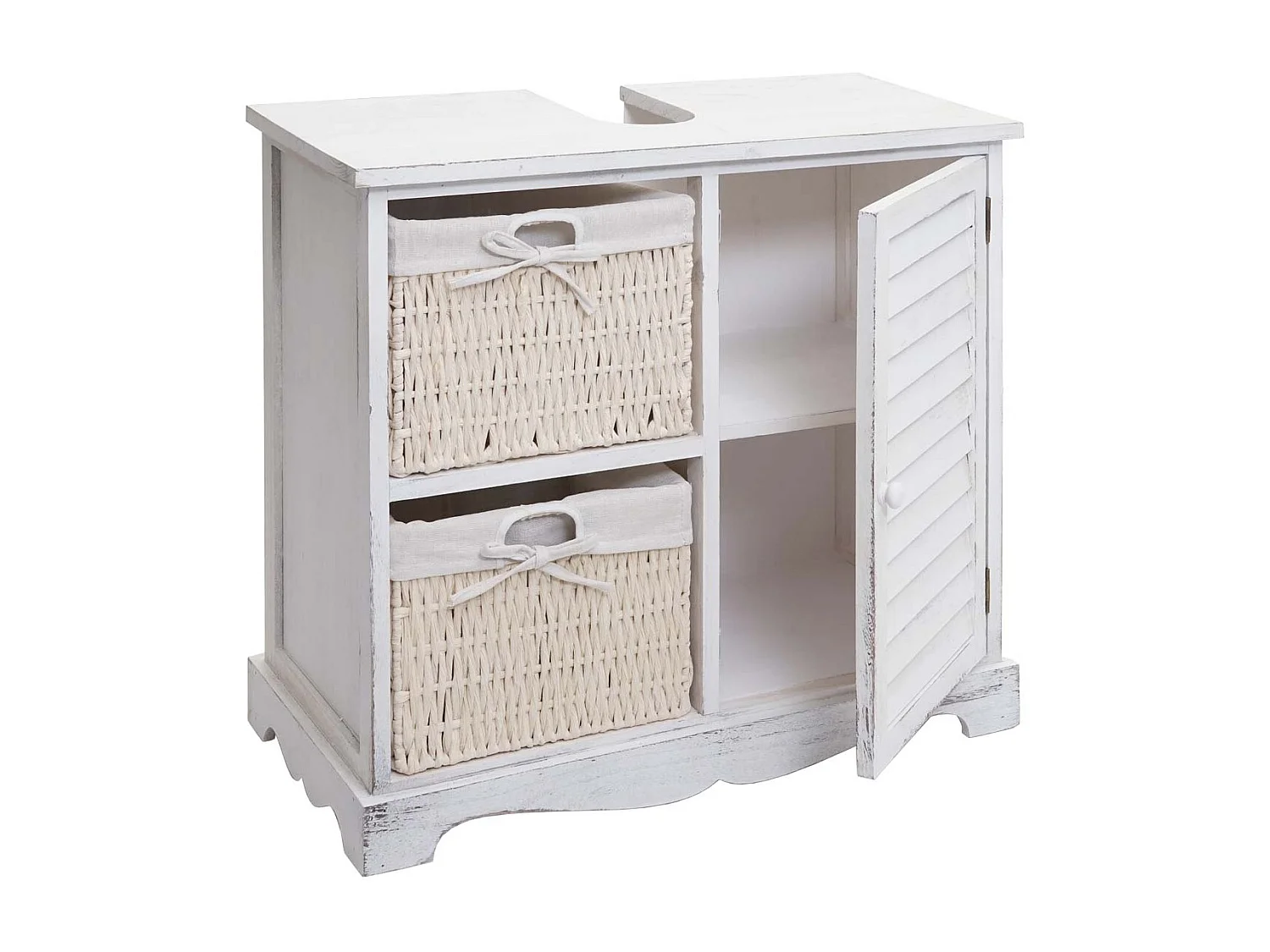 Badezimmerset MCW-H20 (3-teilig), Shabby weiß