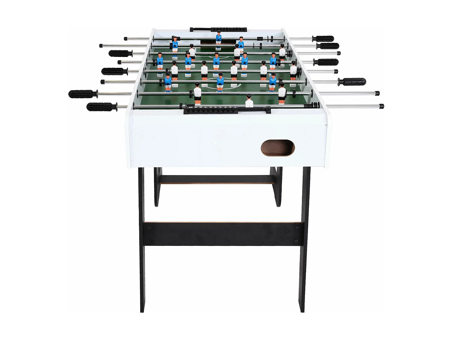 Calcio Balilla calcetto biliardino pieghevole Londra 60x121x84cm MDF bianco verde con motivo