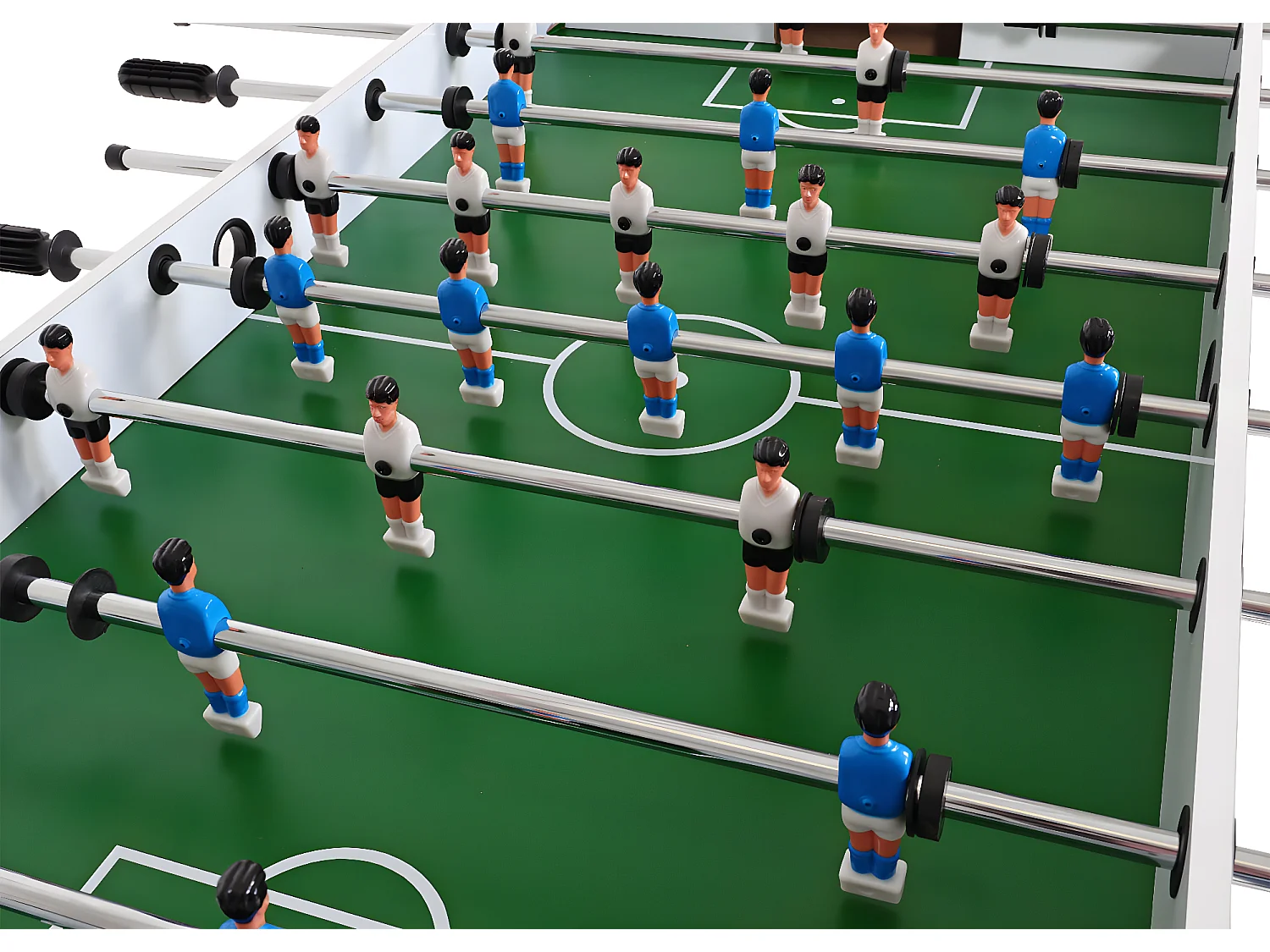 Calcio Balilla calcetto biliardino pieghevole Londra 60x121x84cm MDF bianco verde con motivo