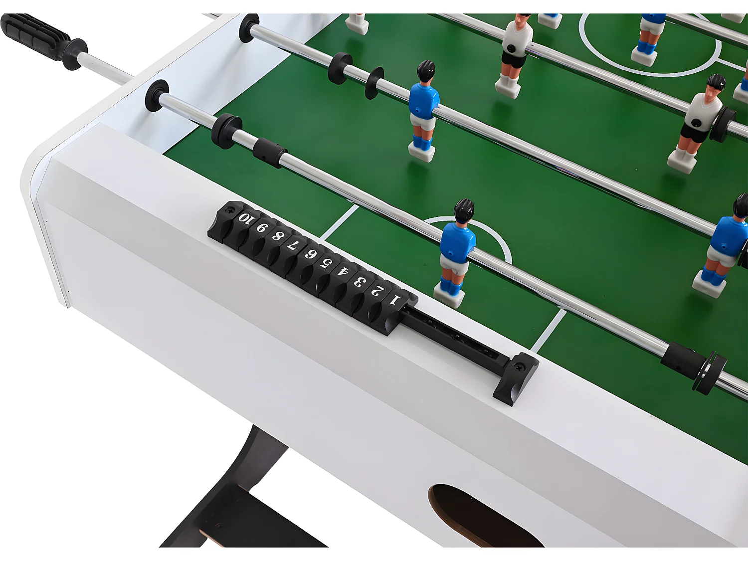 Calcio Balilla calcetto biliardino pieghevole Londra 60x121x84cm MDF bianco verde con motivo