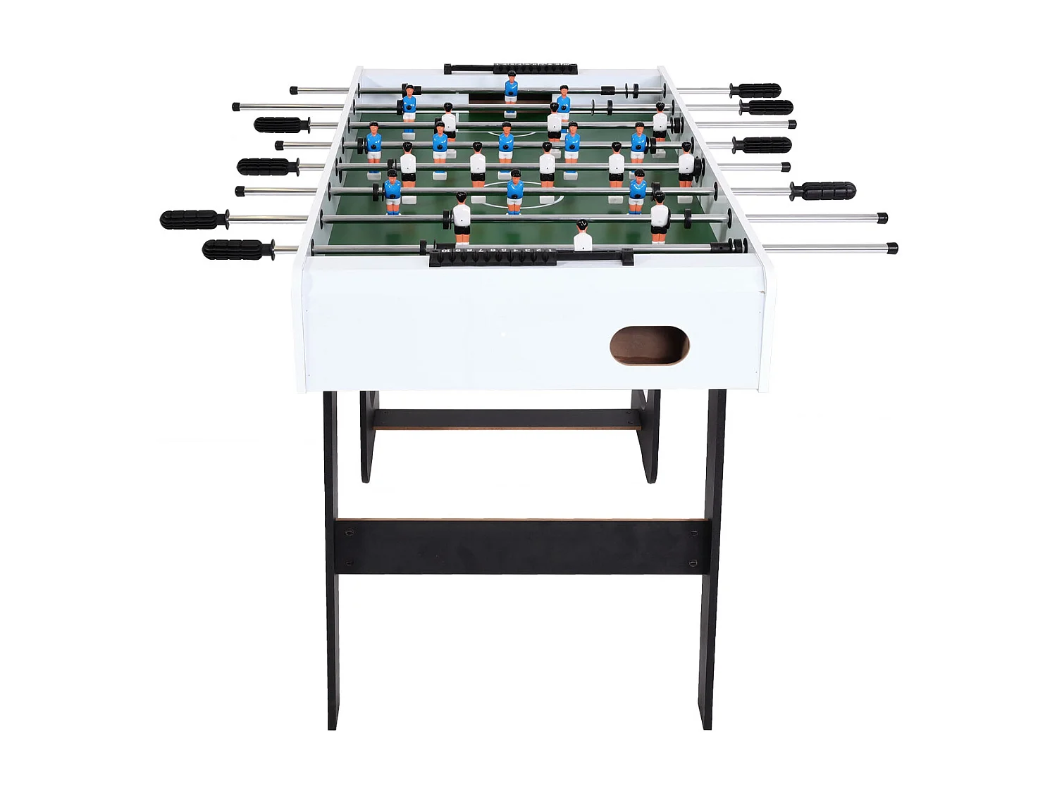 Tischkicker Manchester klappbar, Weiß/grün Fußballmotiv