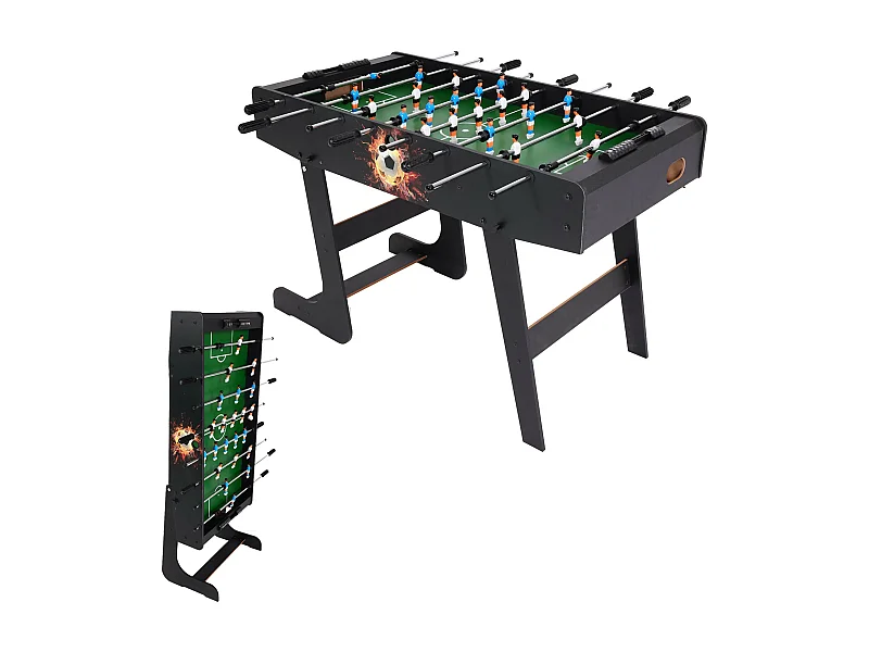 Calcio Balilla calcetto biliardino pieghevole Londra 60x121x84cm MDF nero con motivo