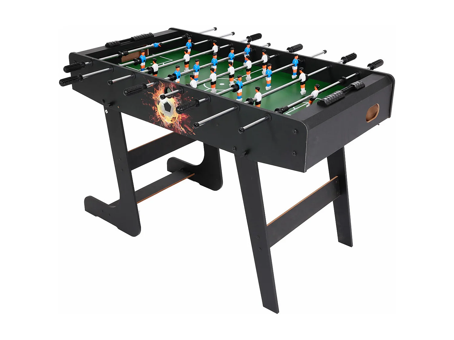 Calcio Balilla calcetto biliardino pieghevole Londra 60x121x84cm MDF nero con motivo