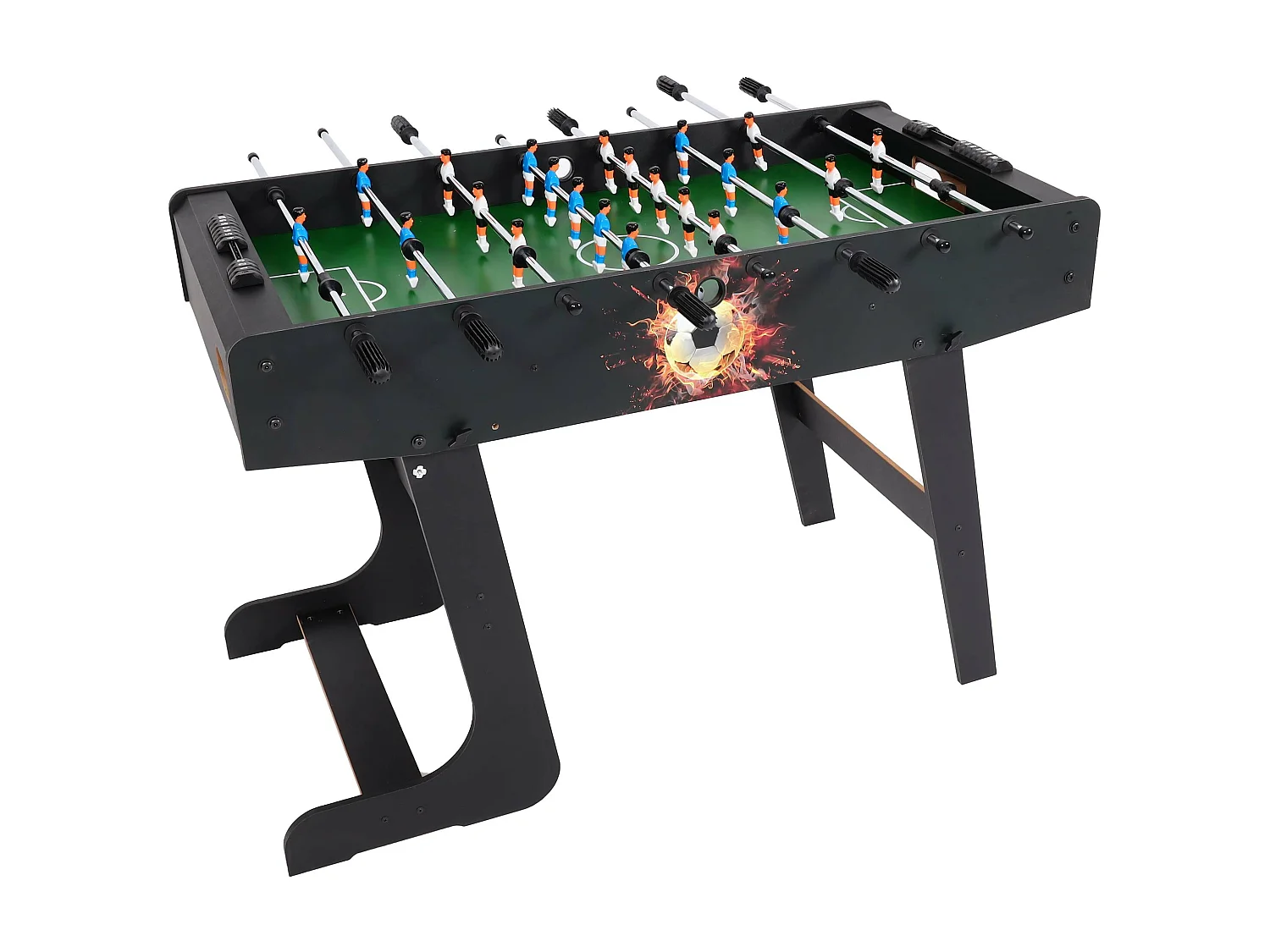 Tischkicker Manchester klappbar, Schwarz Fußballmotiv