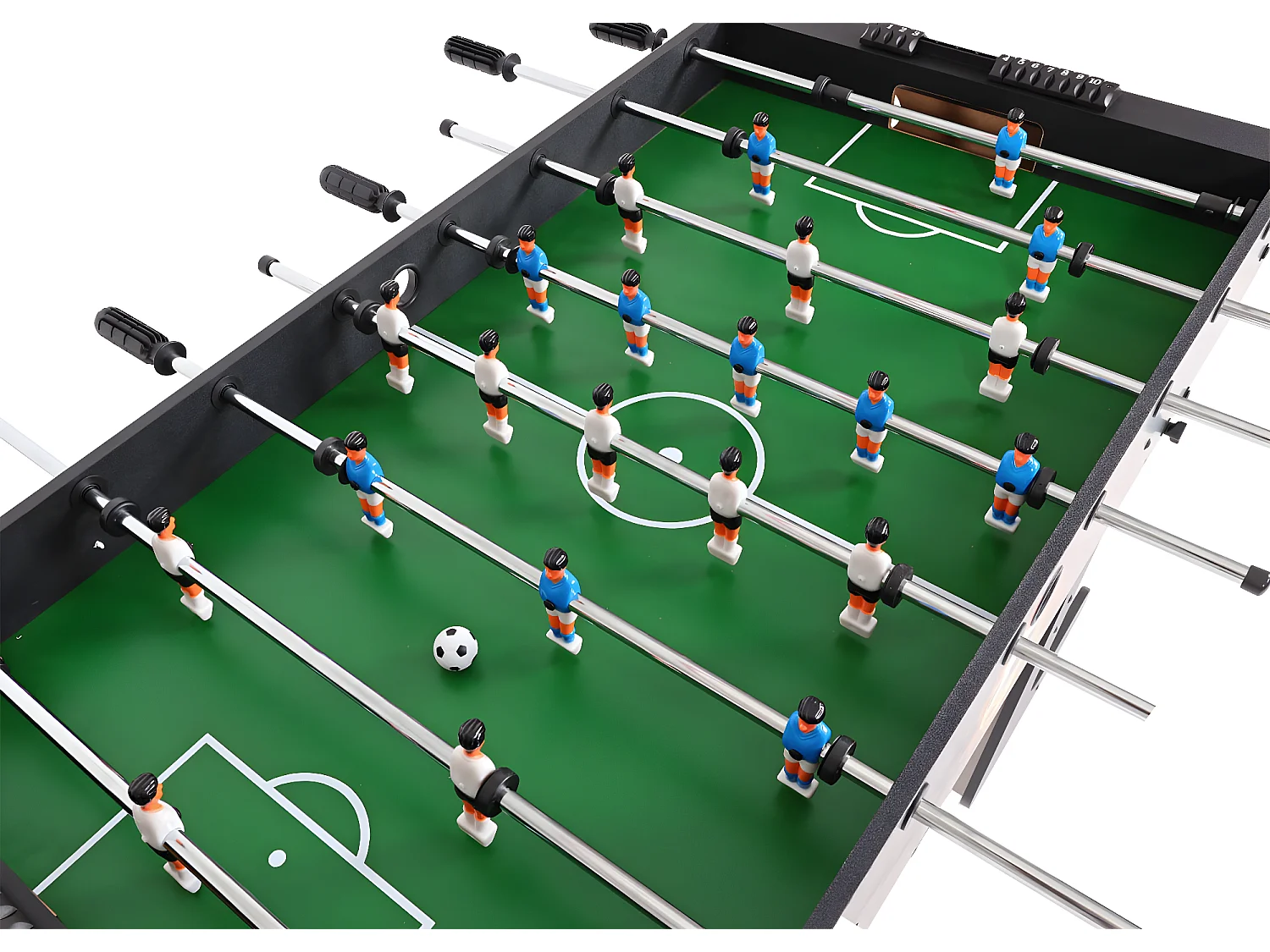 Tischkicker Manchester klappbar, Schwarz Fußballmotiv