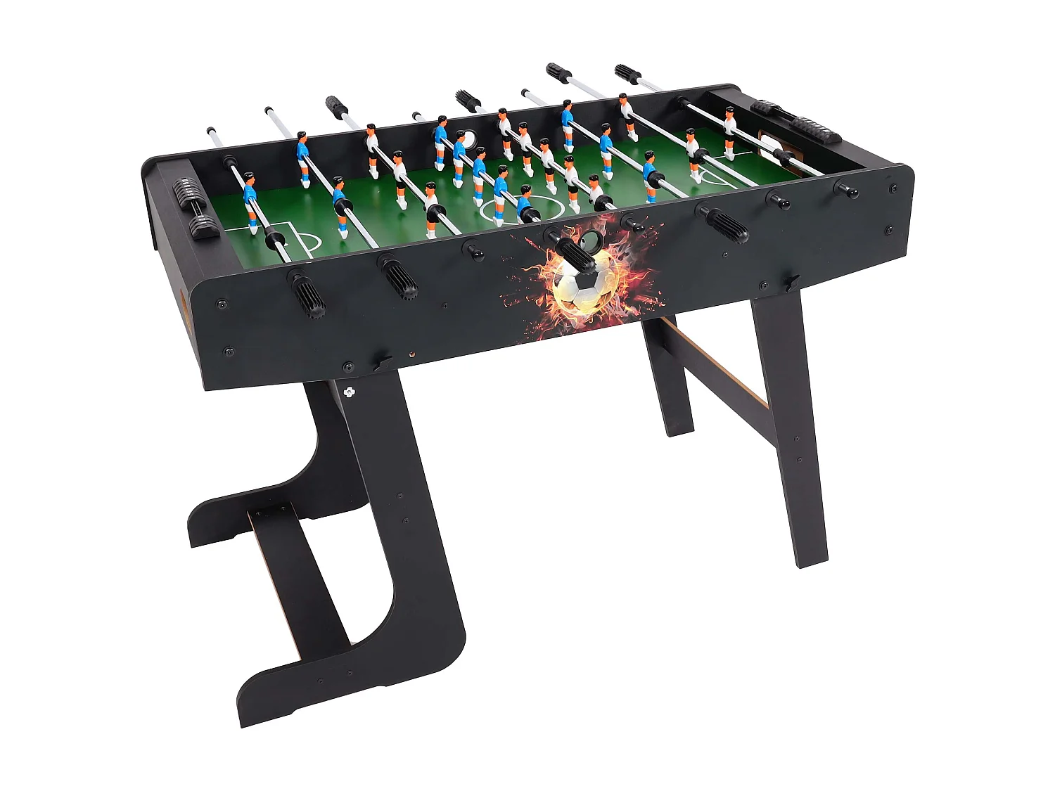 SPORTNOW Calcio Balilla Pieghevole Con 8 Aste E 22 Giocatori, Tavolo In MDF Legno, Per Adulti E Bambini, 118x107.5x78 Cm