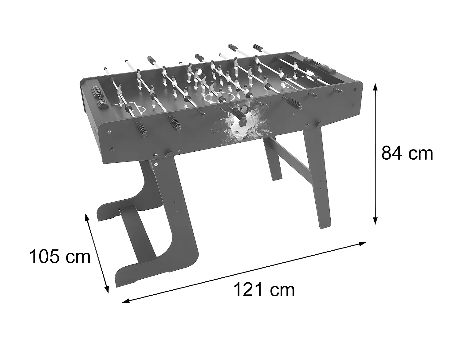 Tafelvoetbaltafel Manchester opvouwbaar,  zwart