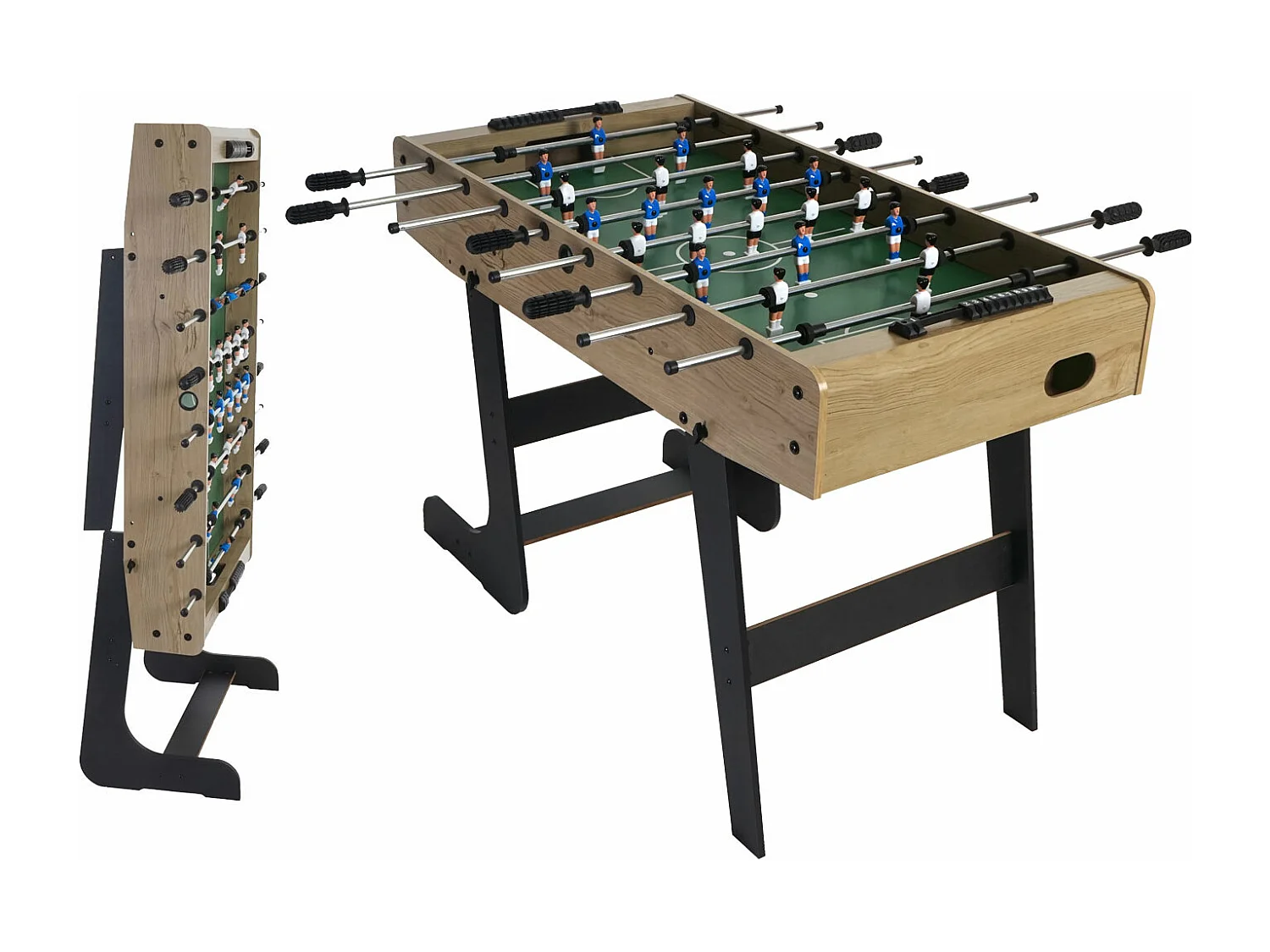 Calcio Balilla calcetto biliardino pieghevole Londra 60x121x84cm MDF legno chiaro