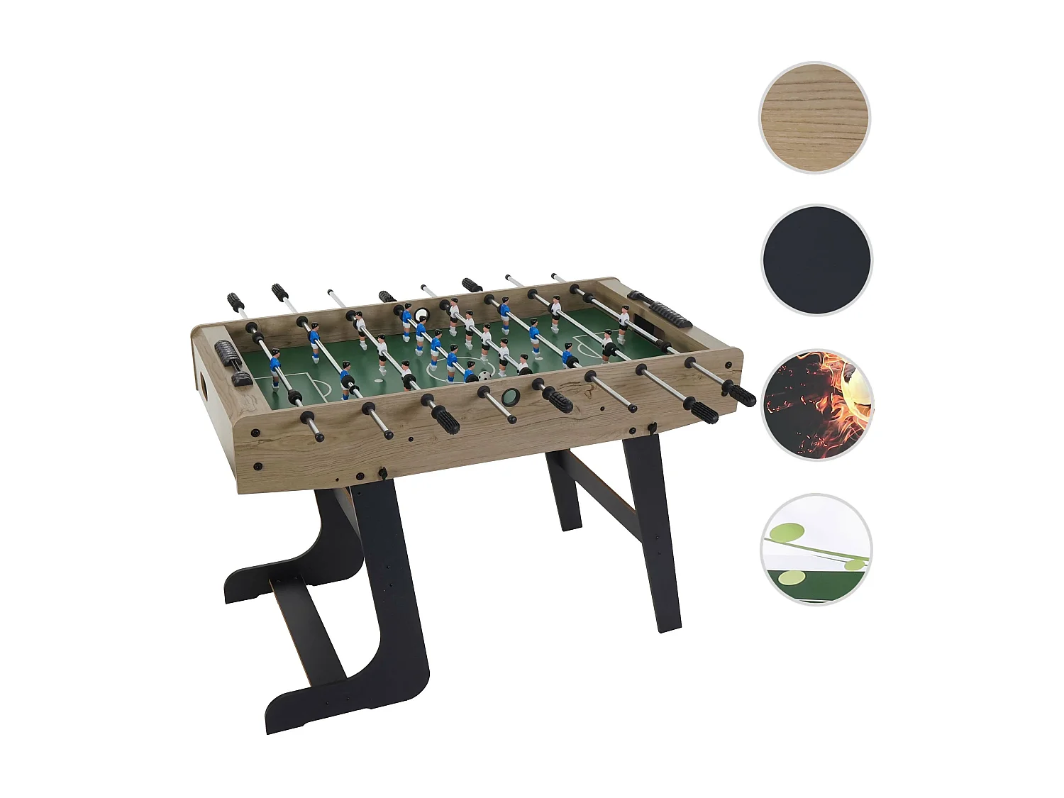 Calcio Balilla calcetto biliardino pieghevole Londra 60x121x84cm MDF legno chiaro