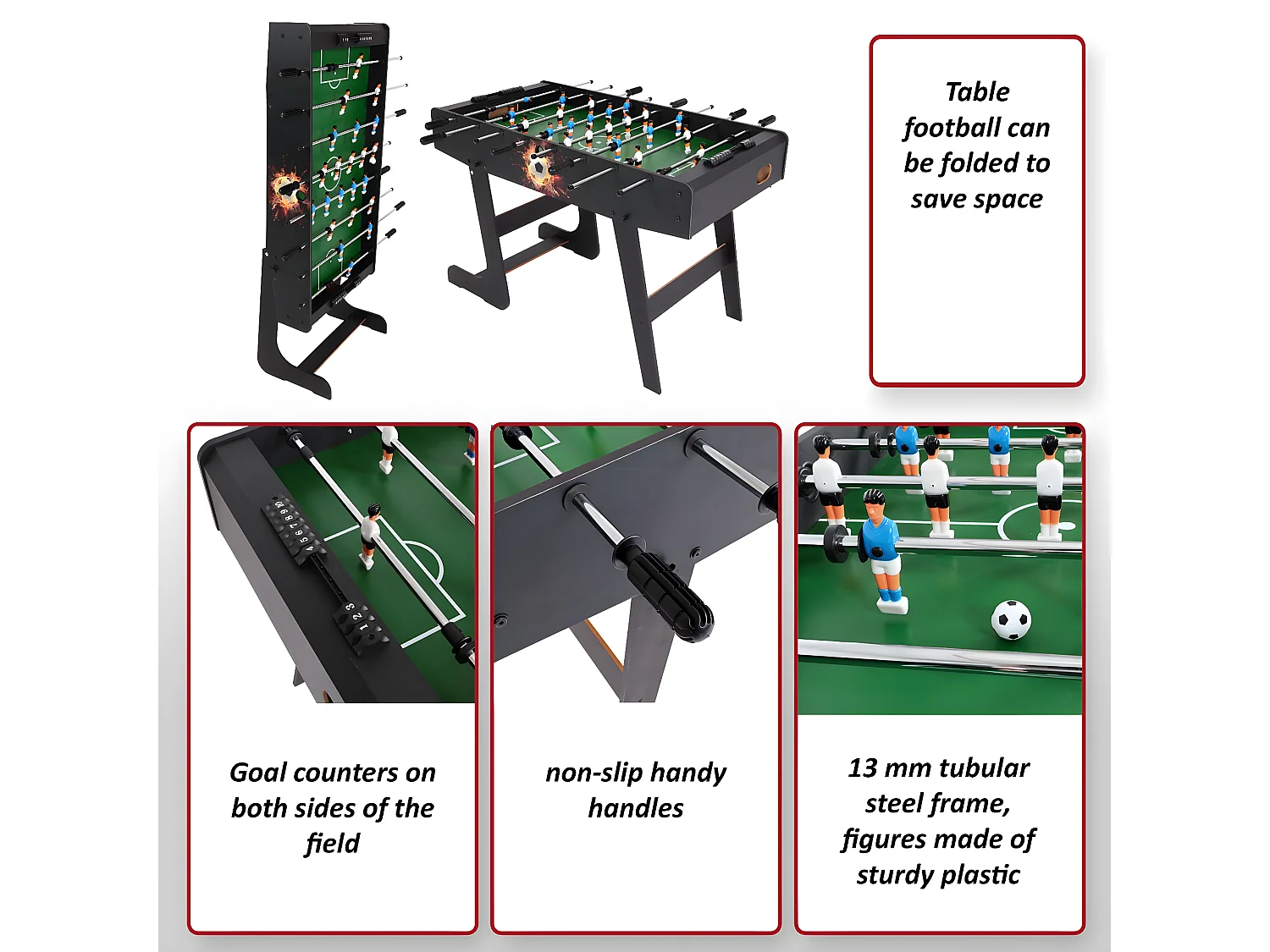 Tischkicker Manchester klappbar, Natur