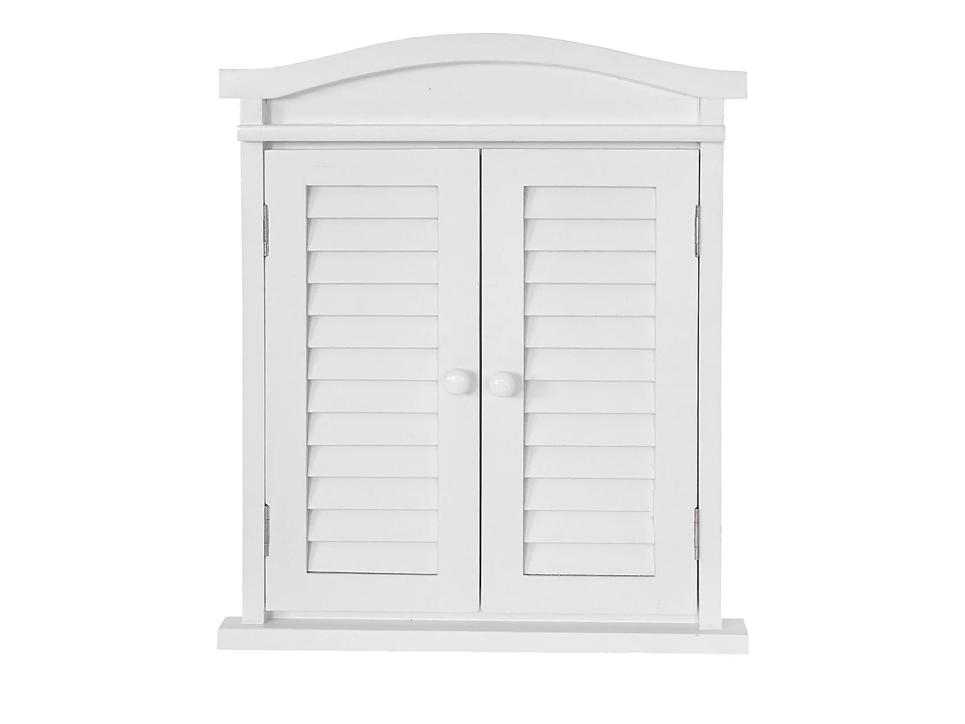 Wandspiegel mit Fensterläden, Weiß lackiert