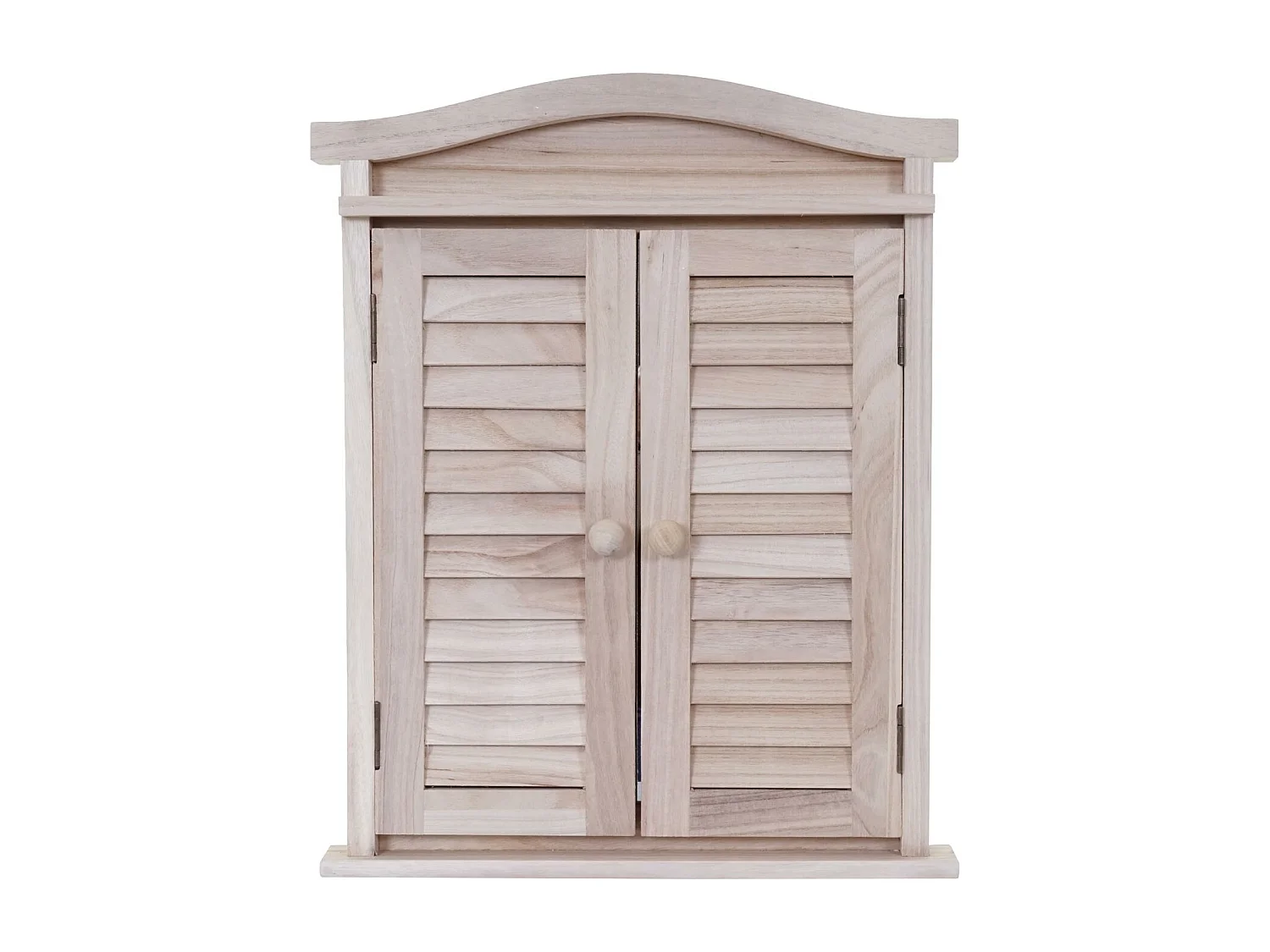 Wandspiegel mit Fensterläden, Naturbraun