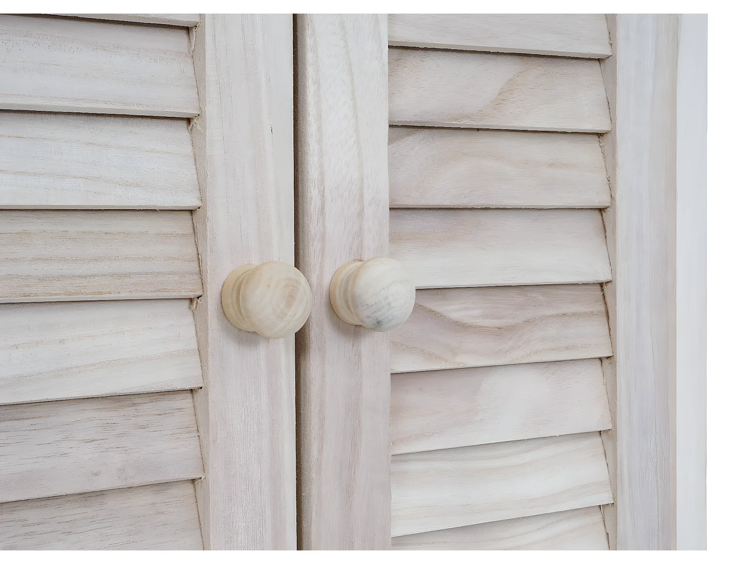 Wandspiegel mit Fensterläden, Naturbraun