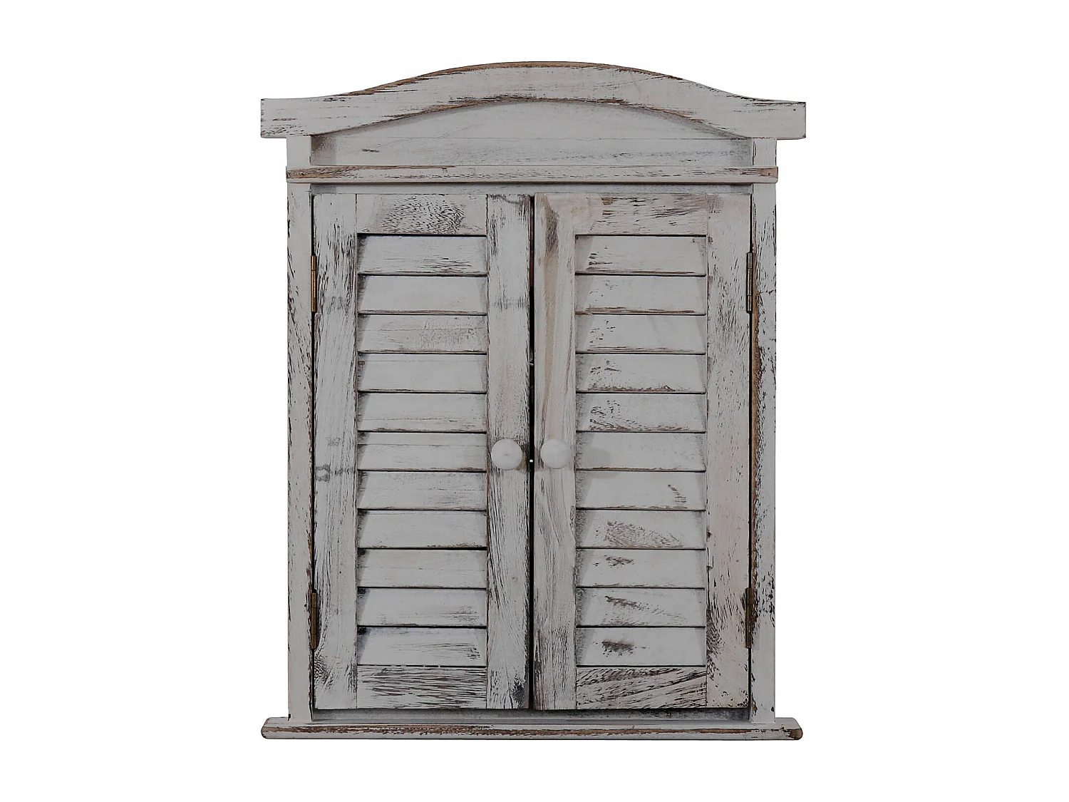 Wandspiegel mit Fensterläden, Grau shabby