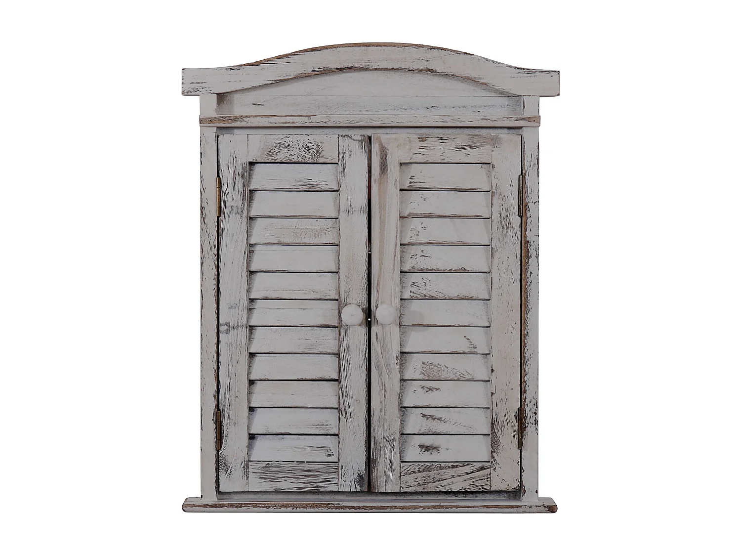Wandspiegel mit Fensterläden, Grau shabby