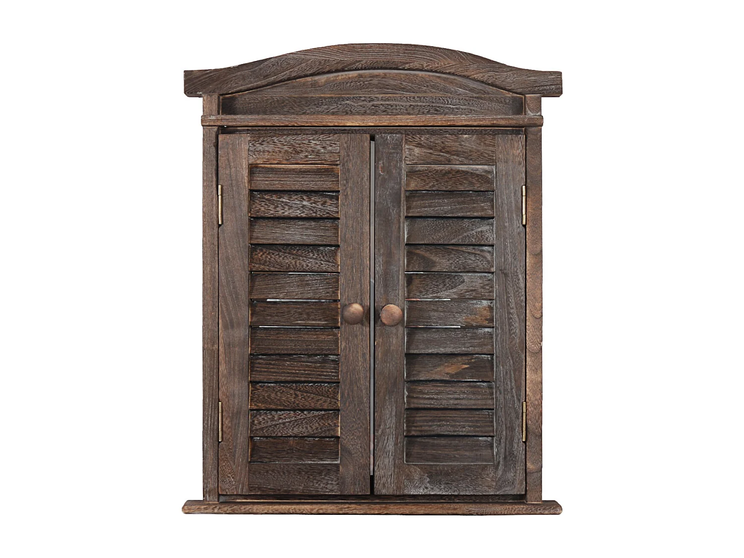 Wandspiegel mit Fensterläden, Braun shabby