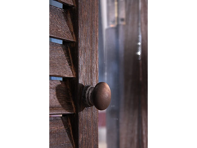 Wandspiegel met luiken,  bruin shabby