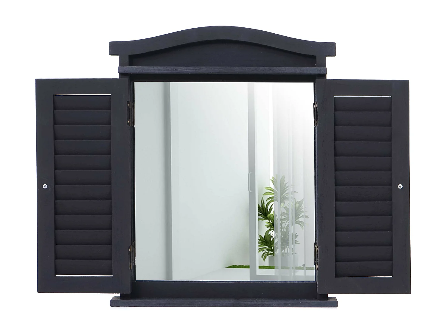 Wandspiegel met luiken,  donkergrijs