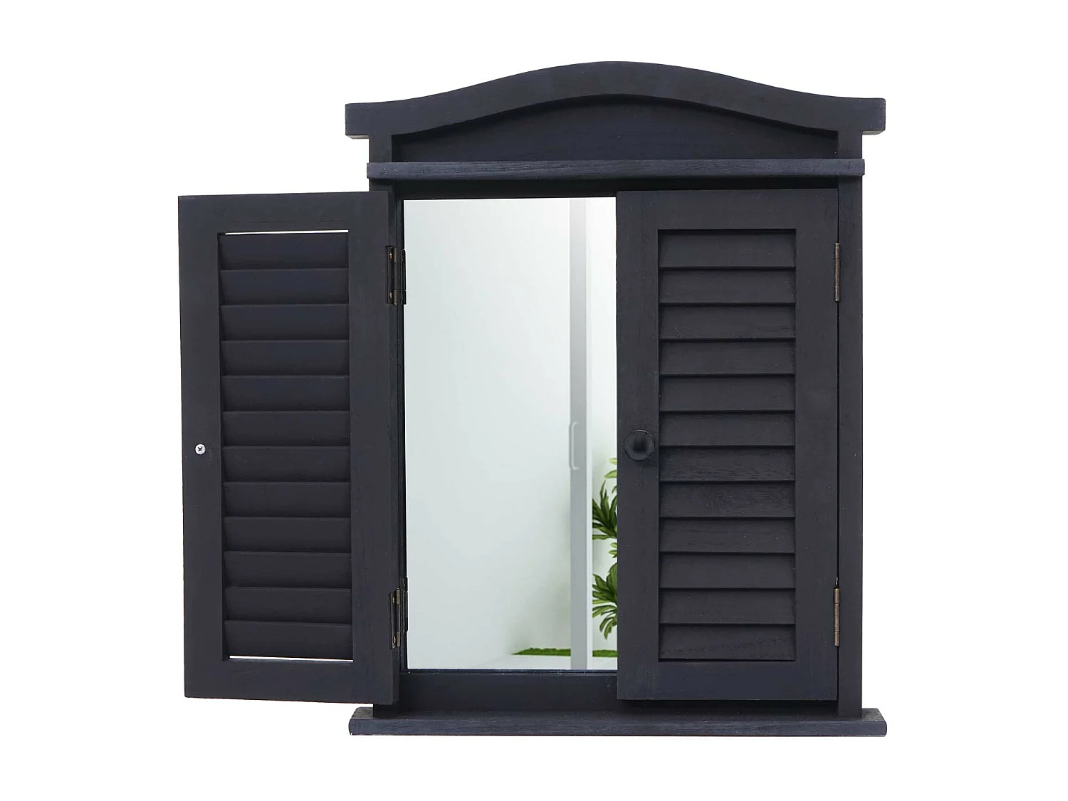 Wandspiegel met luiken,  donkergrijs