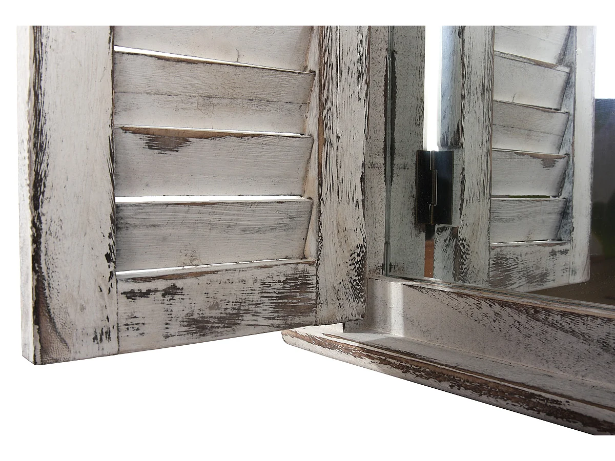 Wandspiegel mit Fensterläden, Weiß shabby