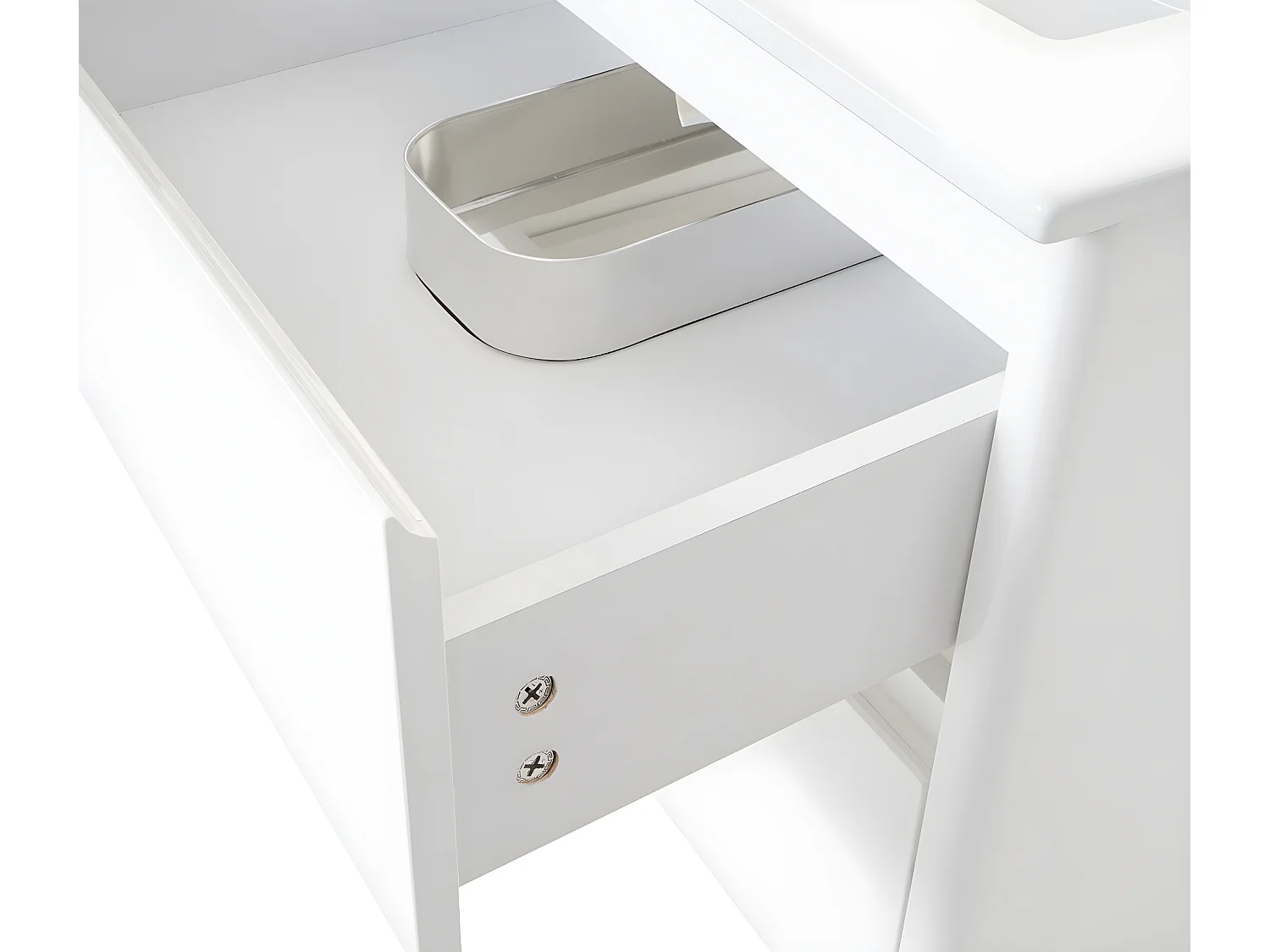 Waschbecken+Unterschrank MCW-B19, Weiß