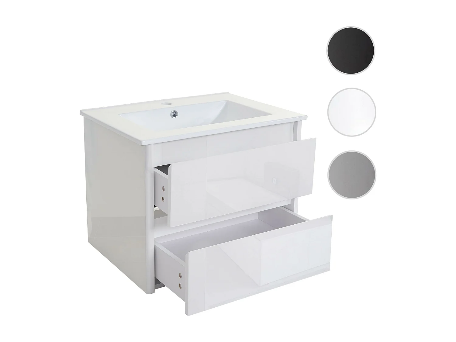 Waschbecken+Unterschrank MCW-B19, Weiß