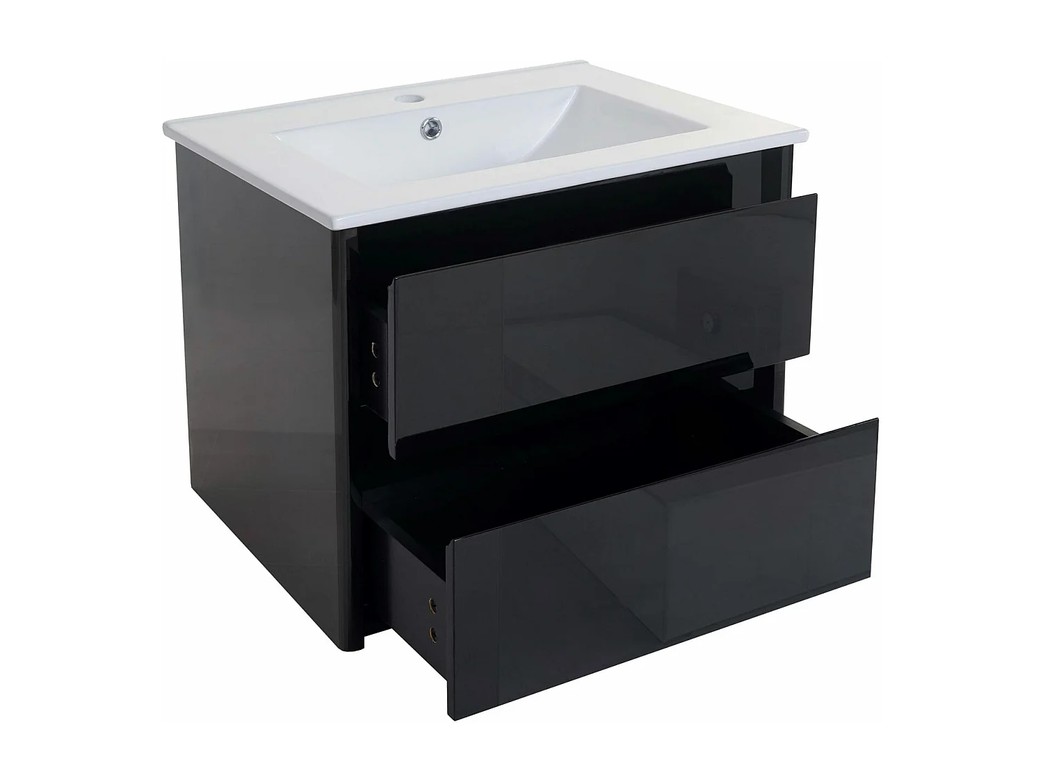 Waschbecken+Unterschrank MCW-B19, Schwarz