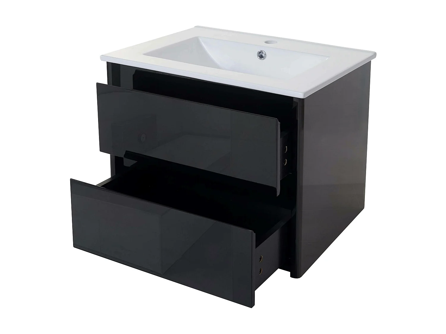 Waschbecken+Unterschrank MCW-B19, Schwarz