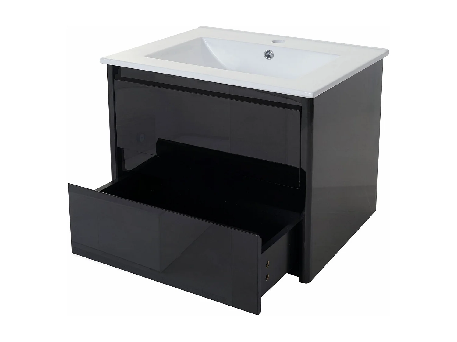 Waschbecken+Unterschrank MCW-B19, Schwarz