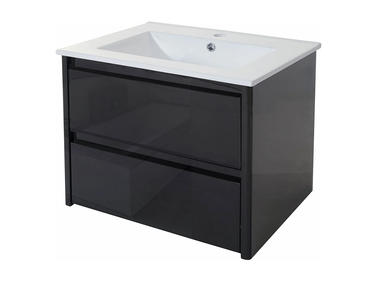 Waschbecken+Unterschrank MCW-B19, Schwarz