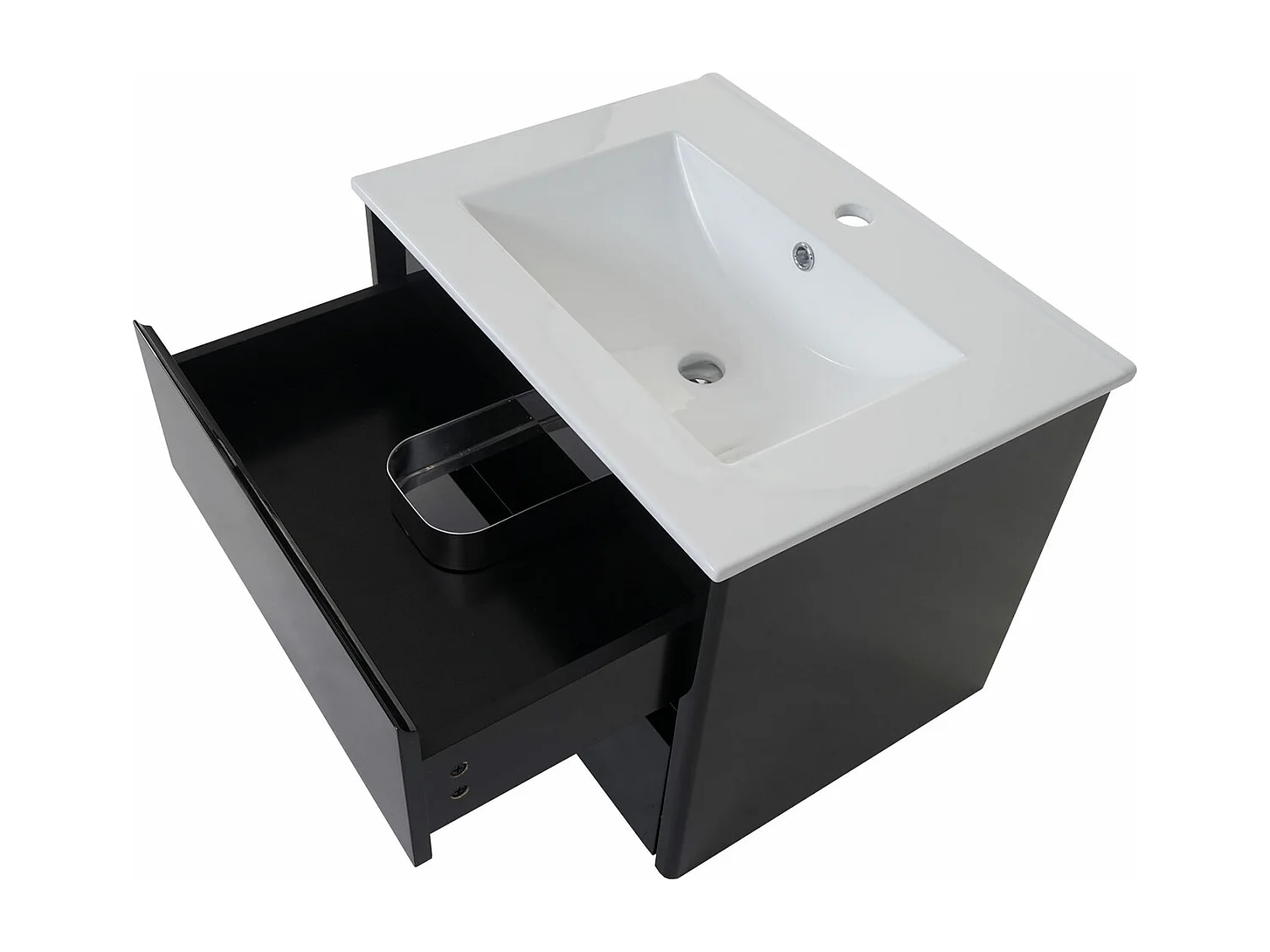 Waschbecken+Unterschrank MCW-B19, Schwarz