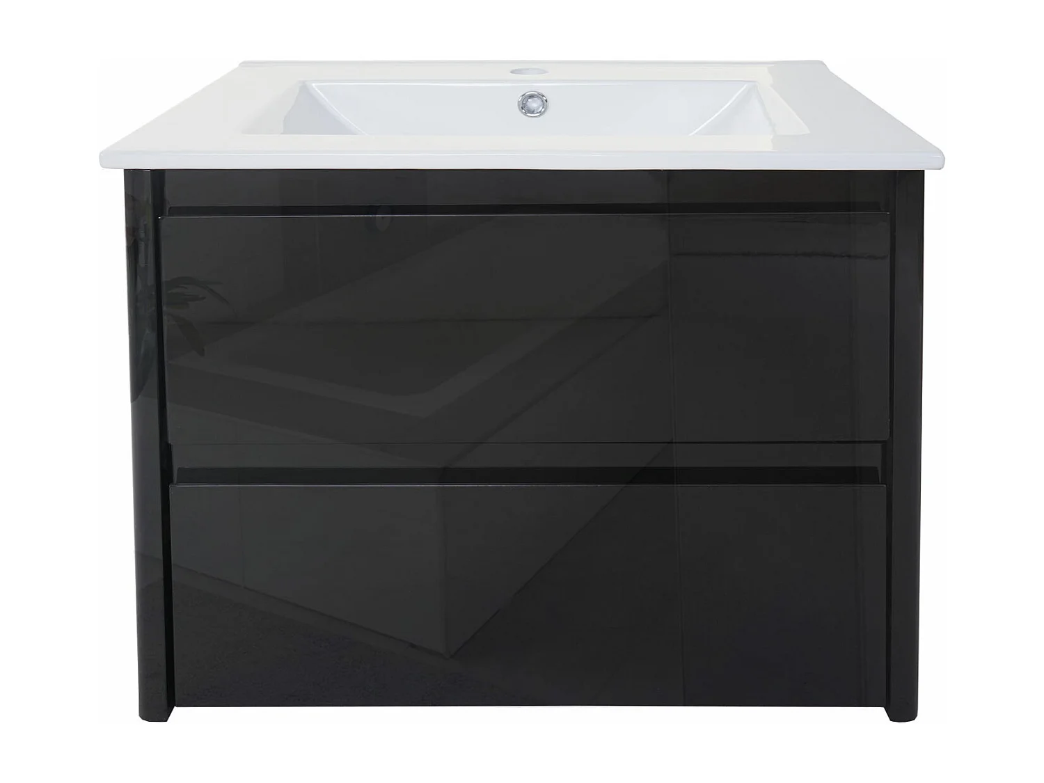 Waschbecken+Unterschrank MCW-B19, Schwarz