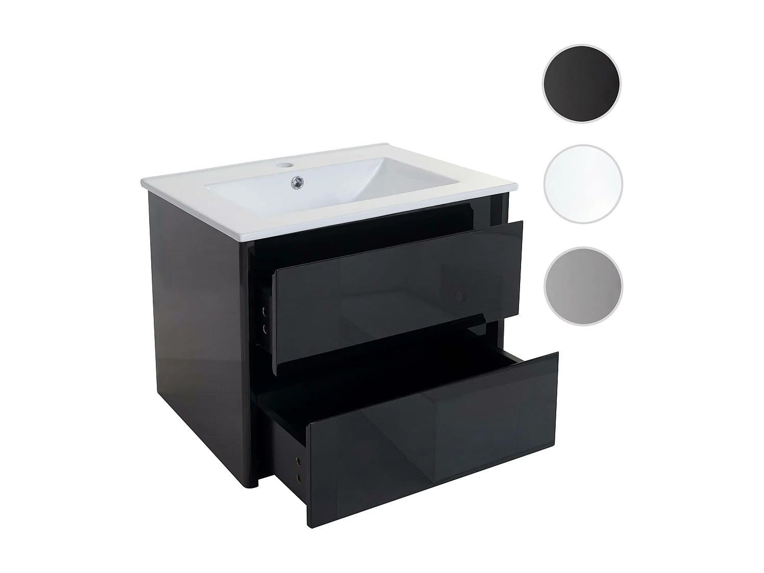 Waschbecken+Unterschrank MCW-B19, Schwarz