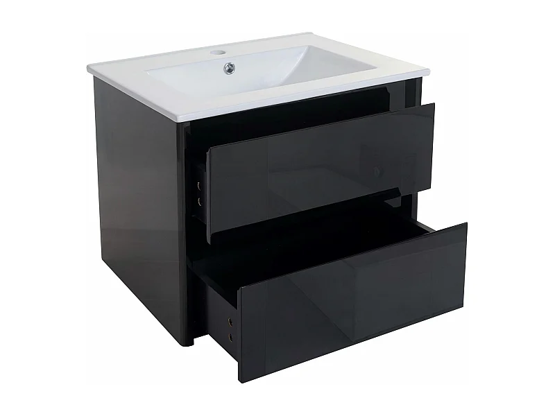 Waschbecken+Unterschrank MCW-B19, Schwarz