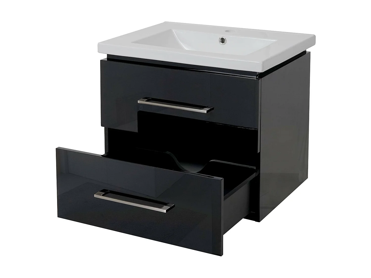 Premium Waschbecken+Unterschrank MCW-D16, Schwarz