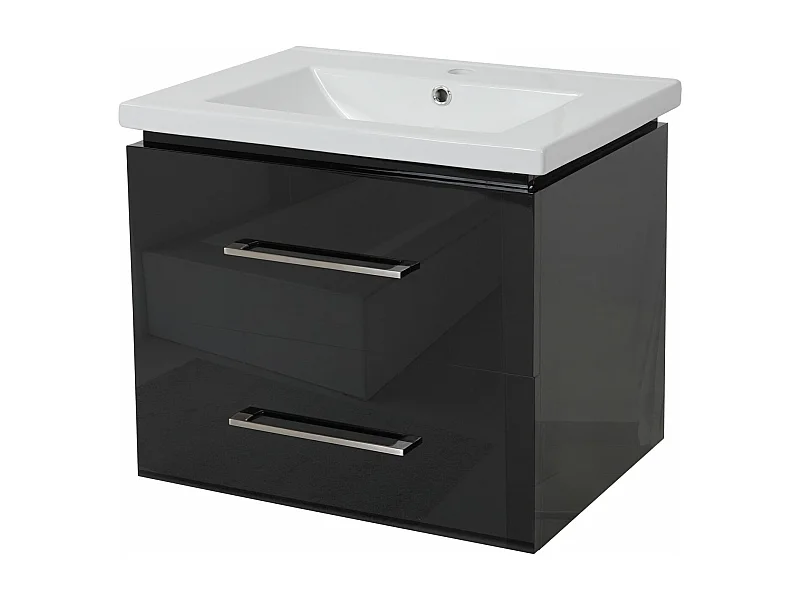 Premium Waschbecken+Unterschrank MCW-D16, Schwarz
