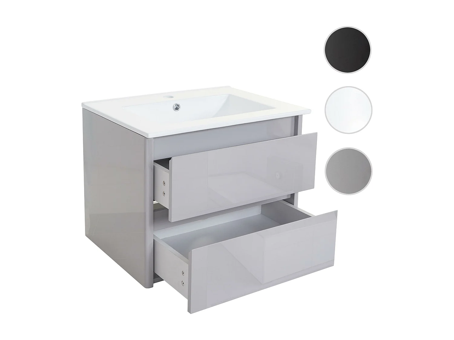 Wastafel + onderkast MCW-B19,  grijs