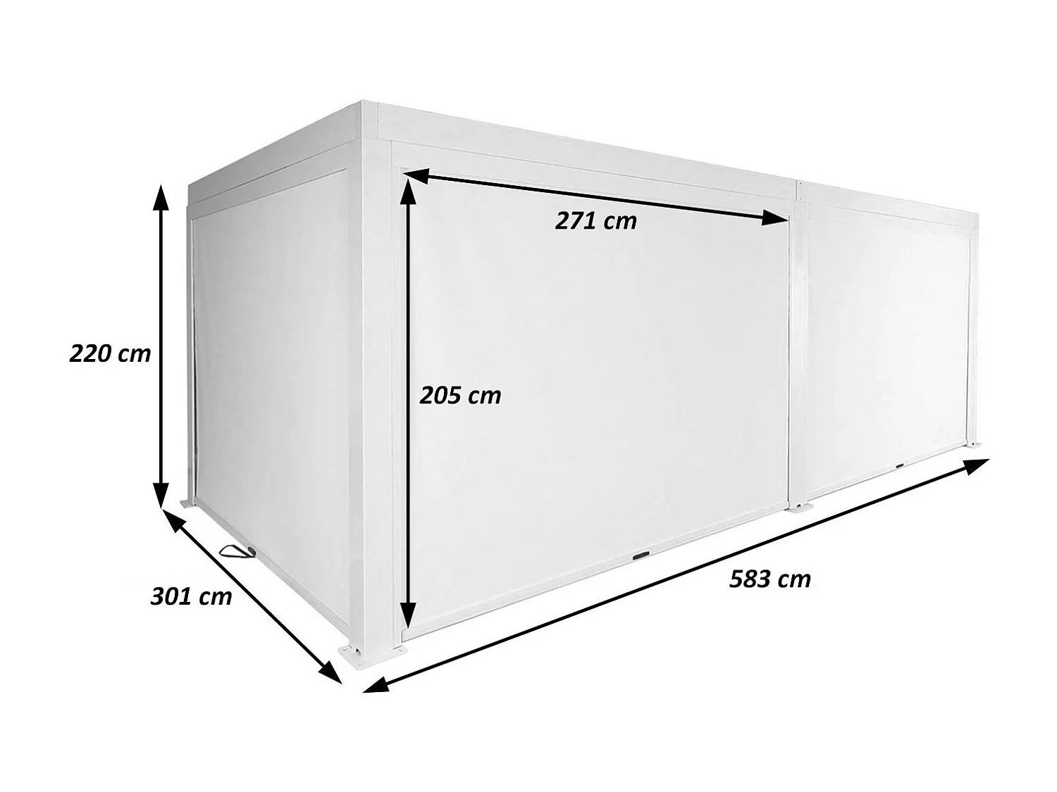Pergola MCW-L46 ze ścianą boczną,  antracyt