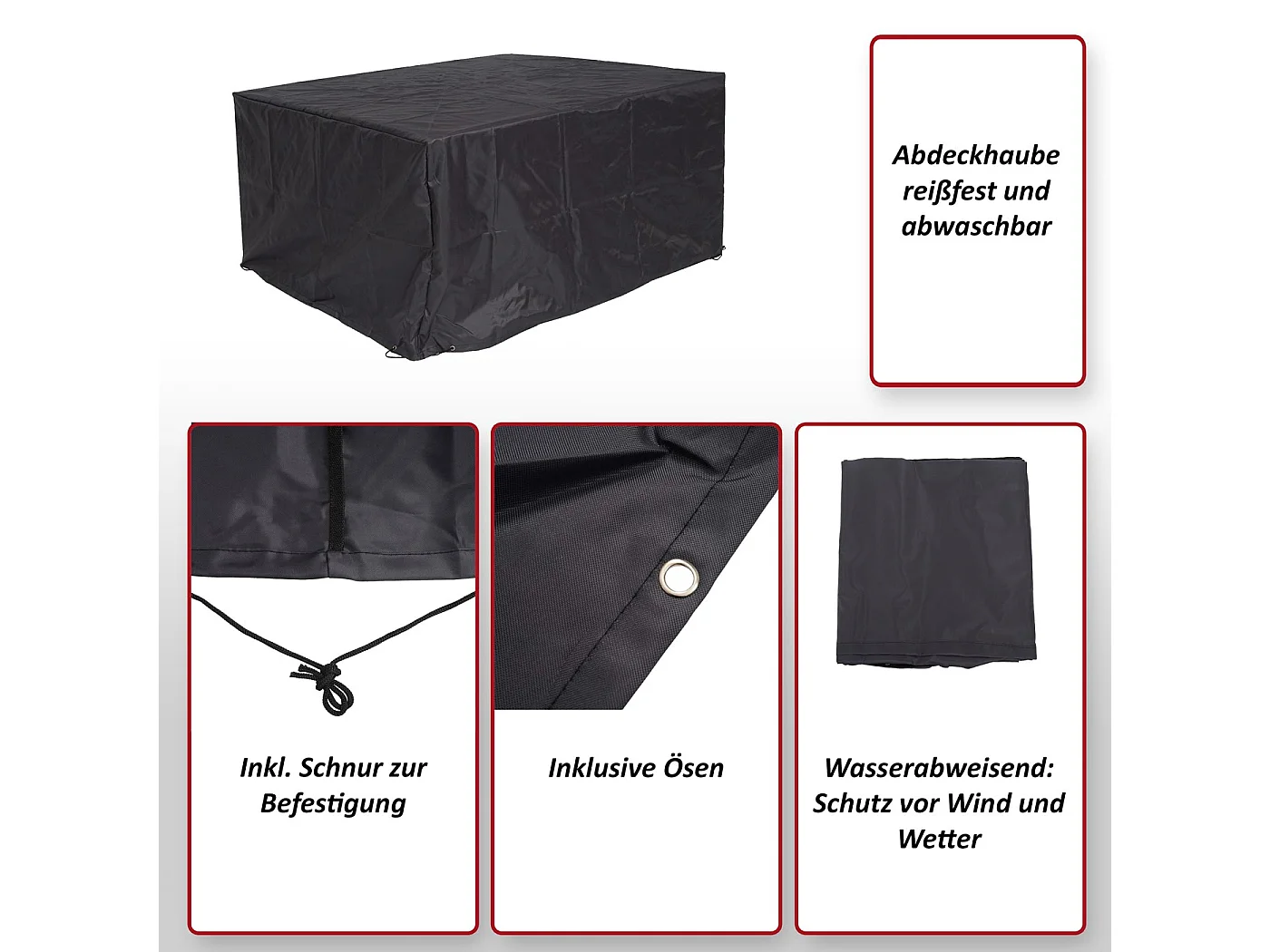 Copertura telo per mobili da giardino MCW-J41 tela cerata poliestere poliuretano antracite per tavoli 255x120x75cm