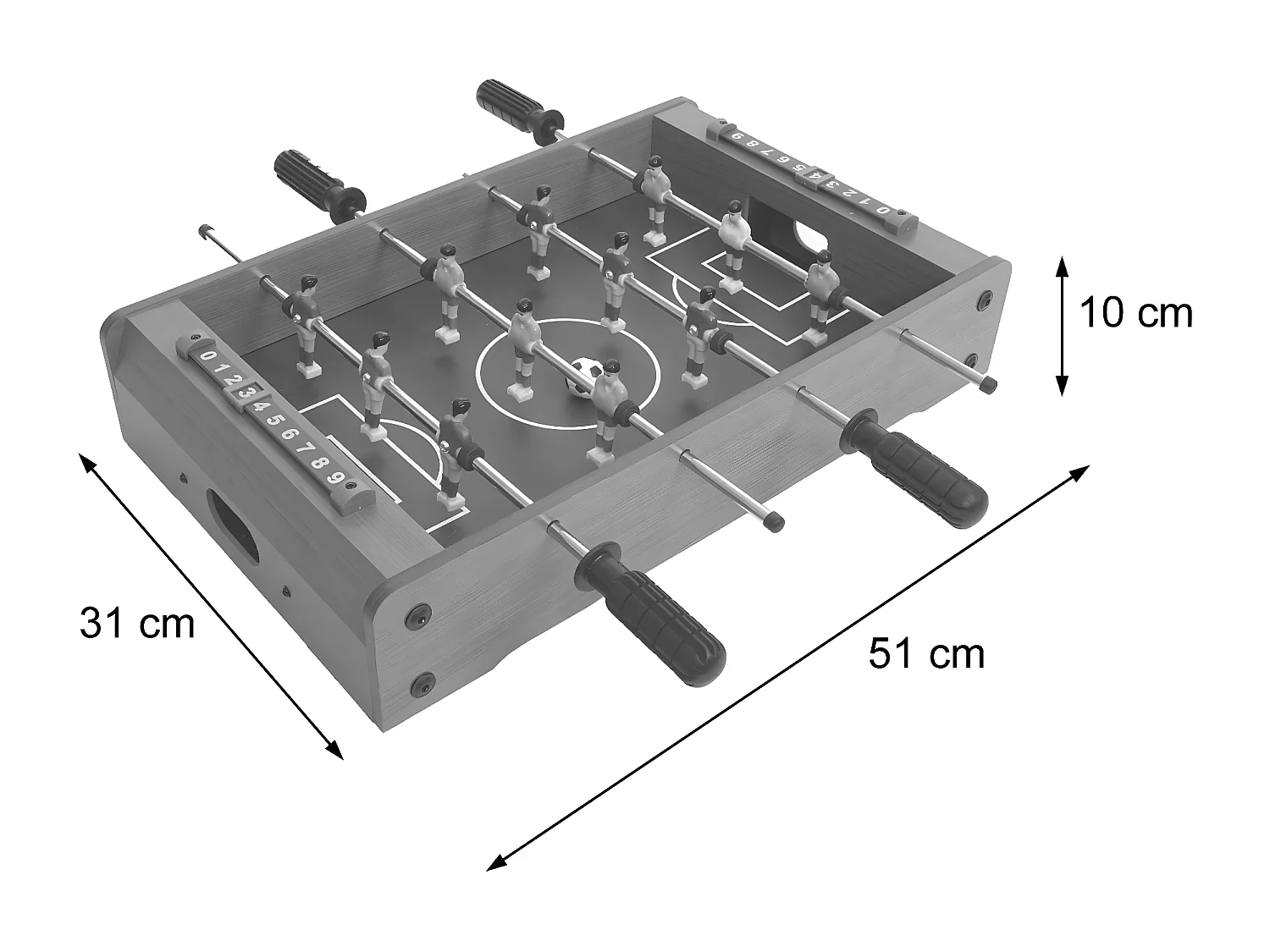 Mini Fußballkicker MCW-J68+Zubehör Holz