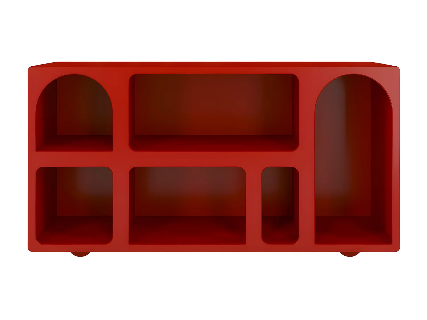 Drewniana komoda z łukami Visby OLIMPIA LONG / bordowa