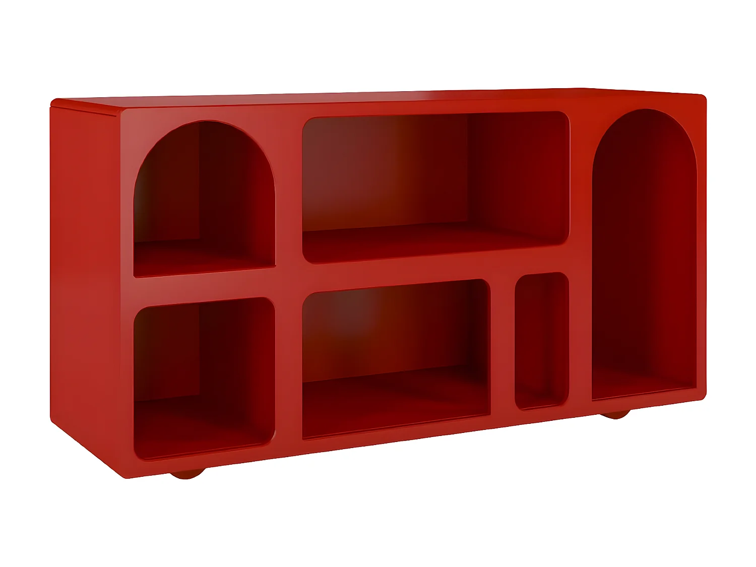 Drewniana komoda z łukami Visby OLIMPIA LONG / bordowa