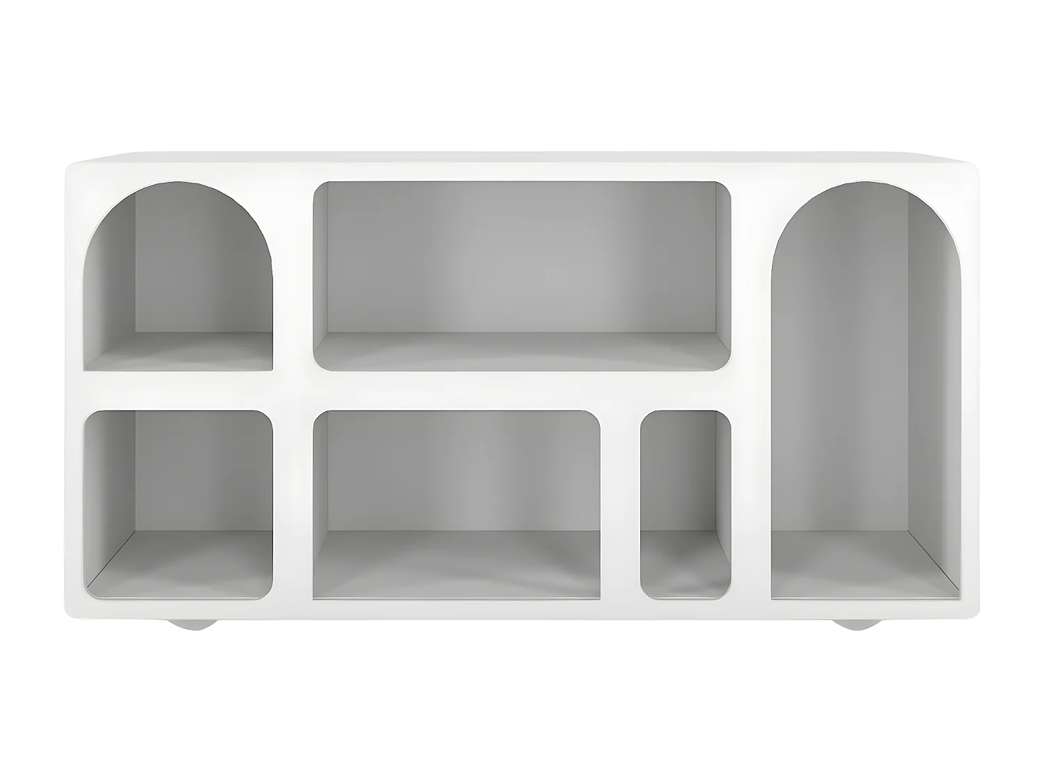 Drewniana komoda z łukami Visby OLIMPIA LONG / biała