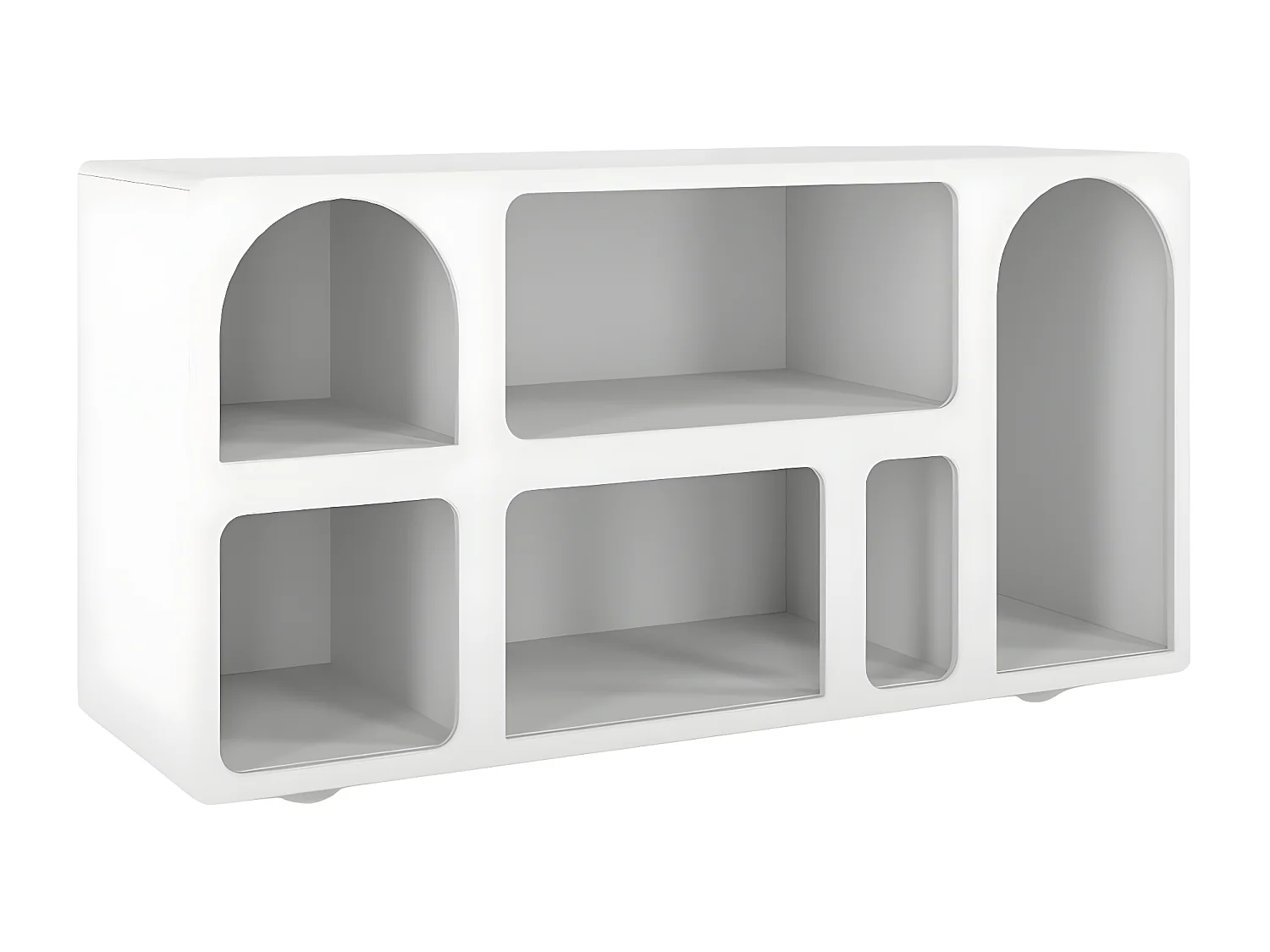 Drewniana komoda z łukami Visby OLIMPIA LONG / biała