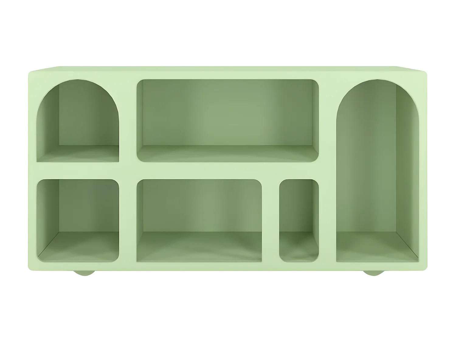 Drewniana komoda z łukami Visby OLIMPIA LONG / zielona